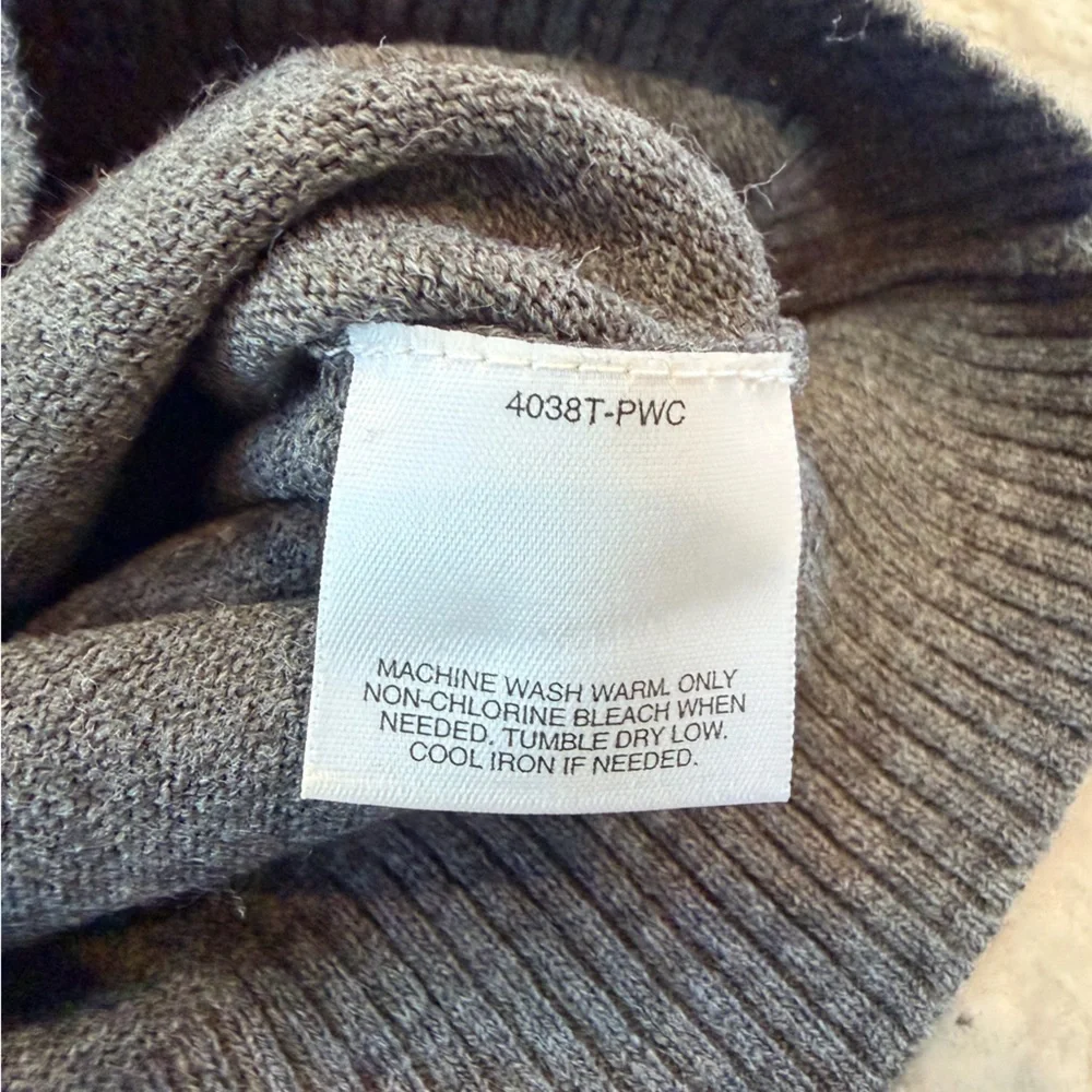 Covington Black Gray Colorblock Mock Neck Sweater Women’s L Knit Pullover